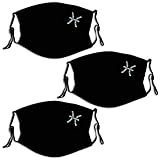 Nuberyl Sturmhaube mit Fisch-Symbol, Schwarz, 3 Stück, wiederverwendbar, für Erwachsene, Unisex, für Erwachsene