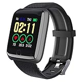 Smartwatch,Fitness Armbanduhr mit Pulsmesser Wasserdicht,Aktivitätstracker mit Pulsoximeter Schrittzähler Uhr Sportuhr,Schlafmonitor,Fitness Tracker für Damen Herren iOS Android