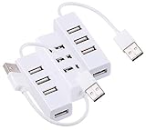 Xystec USB-Hub-Verteiler: 3er-Set superkompakte USB-2.0-Hubs mit 4 Ports, bis 480 Mbit/s (Tablet-USB-Hub)