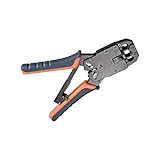 Fixpoint 50284 Crimpzange für Modularstecker RJ10, RJ11, RJ12, RJ45 inklusiv Kabelschneider und Abisolierer