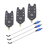 Hirisi Tackle Gummierte Bissanzeiger-Sets zum Karpfenangeln, mit 3 Swingern, Blau