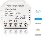 BeauFlw WiFi Smart Lichtschalter DIY Breaker Modul Smart Life/Tuya APP Fernbedienung, Arbeiten mit Alexa Echo Google Home (2 Way 2300W)