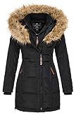 Geographical Norway Damen Jacke Winterparka Belissima XL-Fellkapuze Black L