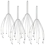 PEARL Kopfspinne: 4er-Set Kopf-Massage-Spinne Kopfmassagegerät mit Metall-Griff (Kopfmassage-Spinne)
