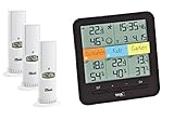 TFA Dostmann Klima Home Hygro-Station 30.3060.01 Funk-Thermo-Hygrometer mit 3 Sendern, Kunststoff, Schwarz, (L) 128 x (B) 32 (58) x (H) 128 mm