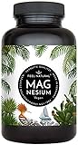 Magnesium Kapseln - 365 Stück (1 Jahr). 664mg je Kapsel, davon 400mg ELEMENTARES (reines) Magnesium - höherer Gehalt als Magnesiumcitrat. Laborgeprüft, hochdosiert. Vegan, in Deutschland produziert