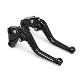 JFG RACING CNC Kurz Verstellbare Bremse Kupplung Hebel für Kawasaki ZX6R/636 07–17, ZX10R 06–15, Z1000SX/NINJA 1000/Tourer 11–16, Z1000 07–16, Z750R 11–12, Schwarz