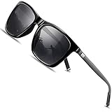 FEIDU Retro Polarisierte Damen Sonnenbrille- Herren Sonnenbrille Outdoor UV400 Brille,Farblinse, Strandreisen unerlässlich für Fahren Angeln Reisen FD 0628 (ZZ-Schwarz/gun, 60)
