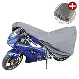 Walser 41089 Motorradgarage Sport Gr. M, Abdeckplane PVC - 215x95x120cm grau, Motorradabdeckung, Motorradplane wasserdicht, Motorrad Schutzplane