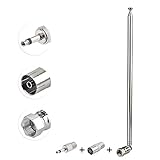 Bingfu DAB UKW Radio Antenne AV Empfänger 75Ohm Unbal F Stecker Adapter Teleskopantenne, Plus 2 Zusätzliche Adapter für Tivoli Audiomodell Audio Sony Yamaha Denon Teac Pioneer Onkyo Marantz