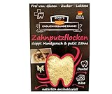 Qchefs Katzen Zahnputzflocken| Zahnpflege- Snack| Zahnsteinentferner| Zahnpulver gegen Mundgeruch & Zahnfleischentzündung| Leckerlis| Hüttenkäse natürlich antibakteriell jodfrei – auch Wählerische