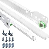 STAHLIA® Schubladenschienen SET weiss Rollenführung Teilauszug | PREMIUM VINYL ROLLEN | 450mm| 1 Set (4 Schienen) Teilauszug