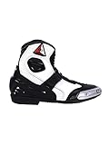 Bohmberg Herren Motorradstiefel, Biker Boots, Sport motorrad stiefel aus Leder, Wasserabweisend aus stabilem Leder mit aufgesetzten Hartschalenprotektoren, Weiss Gr.45