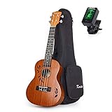 Konzert-Ukulele, Hawaii-Gitarre, 58,4 cm mit Ukulele-Tasche und Stimmgerät, von Kmise 23' Ukulele+bag+tuner A