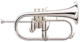 Classic Cantabile FL-26S Flügelhorn (Stimmung Bb, Triggerzug, 3 Wasserklappen, Mundstück, Koffer) versilbert