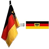 FINGER TEN Golftuch Mit Tülle Clip to Golf Tasche 110×38cm 1 Pack,Microfiber Club Handtuch Für Herren Damen Reinigung Farbe Blau Weiß Schwarz DE Flag (DE Flag)