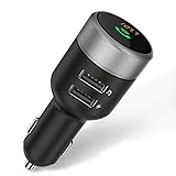TECKNET Bluetooth FM Transmitter, Auto Radio Bluetooth Adapter Freisprecheinrichtung mit Mikrofon KFZ Radio Adapter, Dual USB Ladegerät 5V/3.1A