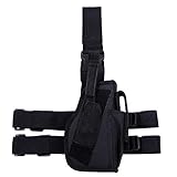 MFH Pistolenbeinholster 30725A Bein- und Gürtelbefestigung Rechts (Schwarz)