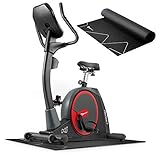 Hop-Sport Heimtrainer Fahrrad HS-300H Aspect inkl. Unterlegmatte und Brustgurt - Ergometer mit Schwungmasse 20 kg - Fitnessbike max. Nutzergewicht 160 kg