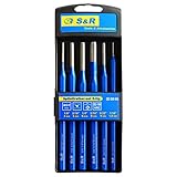 S&R Splinttreibersatz 6-tlg. aus Chrom-Vanadium Stahl, Splinttreiber gehärtet 1.5, 3, 4, 5, 6, 8 mm || 1/16', 1/8', 5/32', 3/16', 1/4', 5/16' Splintentreiber Set
