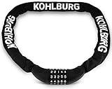 KOHLBURG sehr langes Zahlenschloss 115cm lang & 6mm stark mit Zahlencode - starkes Kettenschloss mit Zahlenkombination - sicheres Fahrradschloss mit Kombination für Fahrrad & E-Bike