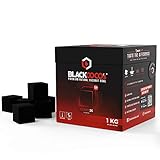 BLACKCOCO’s - 1 KG Premium Shisha Kohle Naturkohle Kokosnuss und BBQ - Hochwertige Kokos Coal Briketts für Wasserpfeife & Grill - Shisha Würfel Kohlen & Grillkohle mit langer Brenndauer