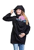 Viva la Mama - Tragejacke günstig Herbst Winter warm Babytragejacke - Ariel - schwarz - M