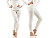 cocain 2X Stück Damen Thermo Unterhosen wollweiss Gr. 40/42 - M, Ski Unterwäsche Thermo-wäsche Dry DREI regulär wärmeisolierung wärmeregulierung weiche warm warme funkionswäsche Bequeme bequem