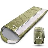 COVACURE Schlafsack Camping - Leicht, Kompakt, Wasserdicht, Warm für 4 Jahreszeiten Outdoor, 210 x 78 cm für Erwachsene & Kinder