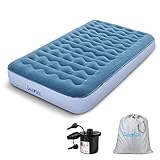 Deeplee Luftbett aufblasbare Luftmatratze 1 Person,Gästebett Inflatable Air Mattress mit wiederaufladbarer Luftpumpe,Aufbewahrungstasche, Perfekt für Zuhause, Gast, Outdoor Camping, 191 x 99 x 23 cm