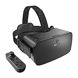 DESTEK Virtual Reality Headset VR Brille 2021,110°FOV 3D Virtual Reality headset für iPhone 12/11/X/8/7, mit drahtloser Bluetooth-Fernbedienung für Samsung S20/S10/Note10 Telefon 5-6,5 Zoll Bildschirm
