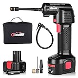oasser Kompressor Luftpumpe Elektrische Auto-Luftpumpe Digital Portable mit LED Licht LCD Bildschirm P2 Autoluftpumpe (schwarz)
