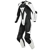 Dainese Laguna Seca 5 1-Teiler Perforierte Motorrad Lederkombi Schwarz/Weiß 110