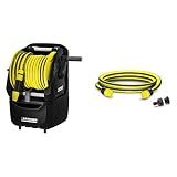 Kärcher Schlauchträger Premium HR 7.315 Kit 1/2 Zoll (Bewässerungsstation mit Abnehmbarer Schlauchtrommel, Verstaubox, 15 m 1/2 Zoll PrimoFlex Schlauch, Wandhalterung) & 2.645-122.0 Anschluss Set