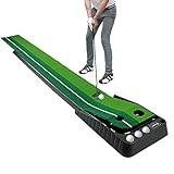 Asgens Golf Putten Trainer, Innenraum/Draussen Golf Automatische Rückgabe Putten Trainer Matte 3M