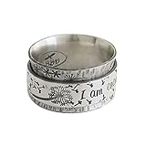 NULINULI Vintage Ringe Für Männer Und Frauen, Briefringe, Treue Liebesringe 6