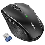 TECKNET Kabellose Maus, Classic 2.4G USB Wireless Mäuse Optischer PC Computer Laptop Maus Mit 30 Monaten Batterielebensdauer, 4800 DPI 6 Anpassungsebenen, 6 Tasten für Windows Mac MacBook Linux