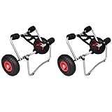 vidaXL 2X Kajakwagen Zerlegbar Faltbar Kanuwagen Surfwagen Transportwagen Bootswagen Kajak Kanu Bootstrailer Waserwandern Aluminium 70kg