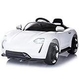 HOMCOM Kinderauto Elektroauto Kinderfahrzeug Kinderwagen mit Fernbedienung Weiß L115 x B65 x H50 cm