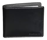 Brown Bear Geldbörse Herren klein mit Münzfach Leder Schwarz-Grau Querformat RFID Schutz Blocker Echtleder Geldbeutel Männer sportiv Portemonnaie hochwertig verarbeitet Portmonee Cultwerk Werk II Bkgr