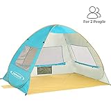 ZOMAKE Pop Up Strandzelt 2-3 Personen, leichte tragbare Sonnenschutz-Sonnenschutz-Instant-Zelt Outdoor-Cabana mit UPF 50+ UV-Schutz für Baby, Familie (See blau)