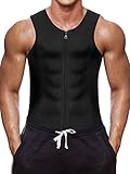 Bingrong Herren Fitness Shape Shirt Figur formend Training Achselshirts Weste Sauna Schwitzeffekt Tank Top stark formend Gym, XL, Schwarz