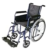 FabaCare Rollstuhl New Classic, Standardrollstuhl faltbar, mit Bremsen an den Schiebegriffen, Transportrollstuhl bis 120 kg, Sitzbreite: 50 cm
