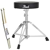 Pearl D-50 Vinyl Rundsitz Drumhocker + keepdrum Drumsticks