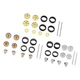 P Prettyia 12er Set 1/64 RC Radreifen Räder Gummireifenfelge Ersatzteile für Auto Spielzeug