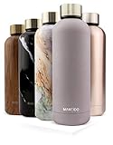 MAMEIDO Trinkflasche Edelstahl - Taupe Grau Gold - 500ml, 0,5l Thermosflasche - auslaufsicher, BPA frei - schlanke isolierte Wasserflasche, leichte doppelwandige Isolierflasche