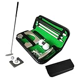 Mini Golfset,Indoor Golf Putter Set- Golf Übungs Cup mit Golfschläger, Golfbälle, Torhalter, Tragetasche