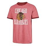 47 Brand Chicago Blackhawks Belridge Ringer NHL T-Shirt Eishockey Tee (L)