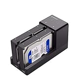 ORICO USB 3.0 zu SATA Dualschacht Offline Klon Festplatten Dockingstation für 2,5‘’ oder 3,5' SATA I II III HDD und SSD mit 12V 4A Netzteil, Unterstützt 2 x 12TB Max, Plug und Play
