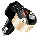 FirstE FM Transmitter, Bluetooth Autoradio Adapter Freisprecheinrichtung mit Dual-USB-Anschluss